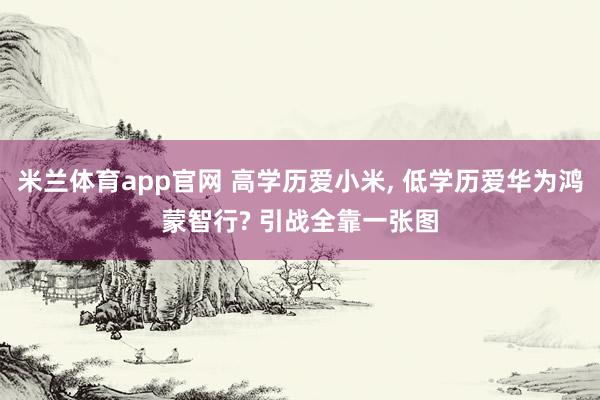 米兰体育app官网 高学历爱小米， 低学历爱华为鸿蒙智行? 引战全靠一张图