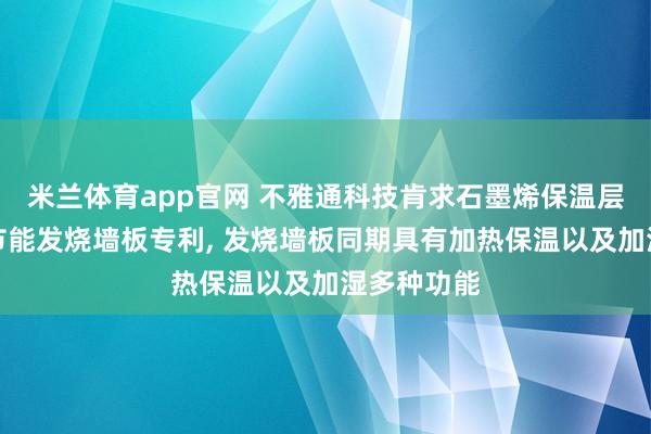 米兰体育app官网 不雅通科技肯求石墨烯保温层感应数字节能发烧墙板专利， 发烧墙板同期具有加热保温以及加湿多种功能